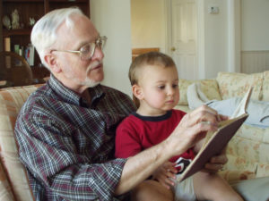 Papa reading Mouse Tales