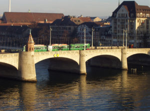 Tram over the Rhein River